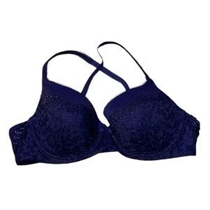 Body by Victoria Lined Demi, purple satin & lace, 36C